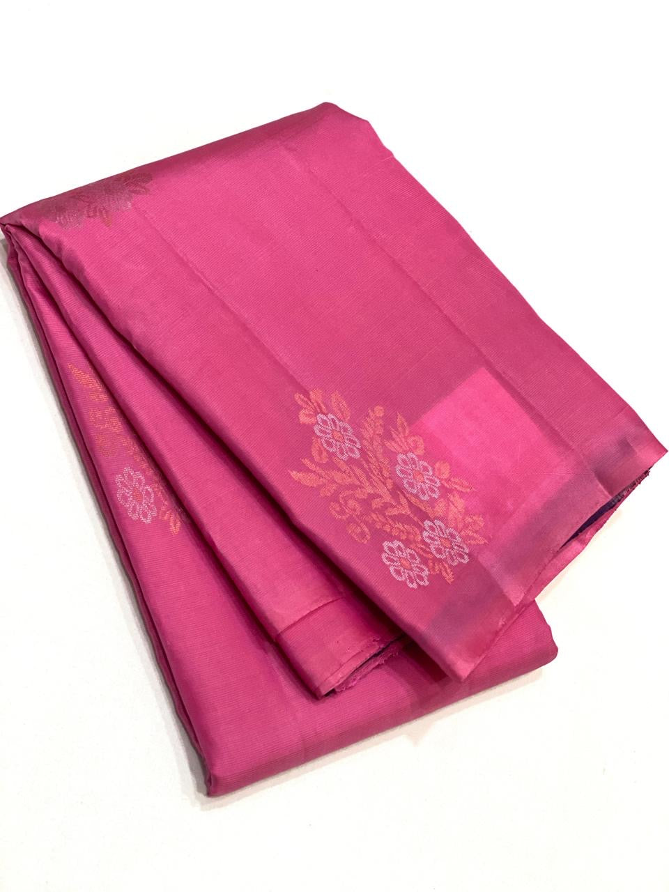 Classic Pink & Plum 1gm Zari Elegance Kanchipuram Handloom Silk Saree SS23548