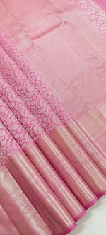 Load image into Gallery viewer, Classic Pastel Pink Silver Zari Elegance Kanchipuram Handloom Silk Saree SS24241
