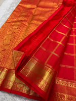 Load image into Gallery viewer, Classic Scarlet Red Bridal Elegance Kanchipuram Handloom Silk Saree SS27864
