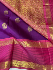 Classic Vadamalli & Berry Pink 2gm Zari Kanchipuram Handloom Silk Saree SS25951