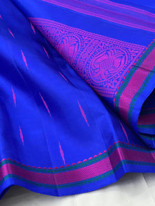 Classic Royal Blue 2gm Zari Kanchipuram Handloom Silk Saree SS25575