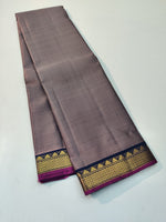 Load image into Gallery viewer, Classic Sand Grey &amp; Midnight Blue Elegance Kanchipuram Handloom Silk Saree SS23685
