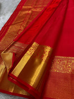 Load image into Gallery viewer, Classic Scarlet Red Bridal Elegance Kanchipuram Handloom Silk Saree SS26085
