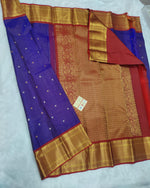 Load image into Gallery viewer, Classic Violet &amp; Brick Red Kanchipuram Handloom Silk Saree SS26252
