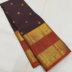 Load image into Gallery viewer, Classic Coffee Brown &amp; Burnt Orange Elegance Kanchipuram Handloom Silk Saree SS27379
