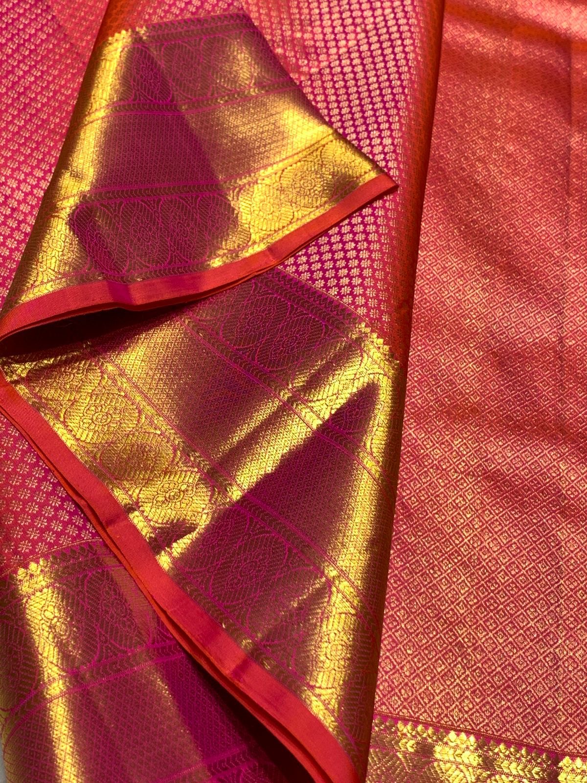 Classic Hot Pink 2gm Zari Bridal Elegance Kanchipuram Handloom Silk Saree SS25371
