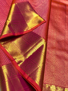 Classic Hot Pink 2gm Zari Bridal Elegance Kanchipuram Handloom Silk Saree SS25371