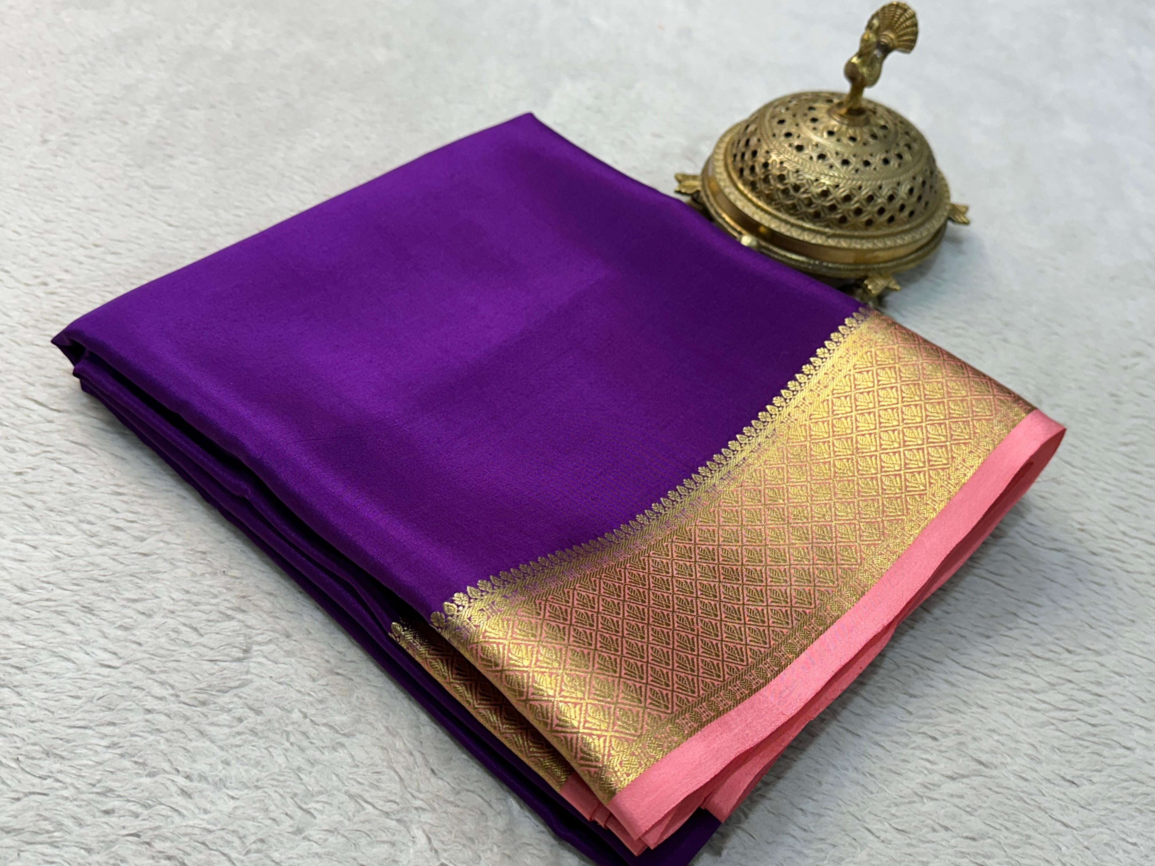 Classic Vadamalli & Peachy Rose Elegance Mysore Silk Saree SS24643