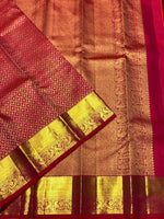 Load image into Gallery viewer, Classic Garnet Red 2gm Zari Bridal Elegance Kanchipuram Handloom Silk Saree SS24101
