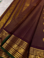 Load image into Gallery viewer, Classic Coffee Brown Elegance Kanchipuram Handloom Silk Saree SS27599
