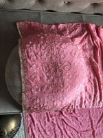 Load image into Gallery viewer, Pastel Rose Zardosi Handwork Elegance Crepe Silk Saree SS25396
