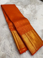 Load image into Gallery viewer, Classic Burnt Orange Bridal Elegance Kanchipuram Handloom Silk Saree SS27819
