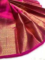 Load image into Gallery viewer, Classic Deep Pink 2gm Zari Elegance Kanchipuram Handloom Silk Saree SS24393
