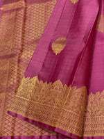 Load image into Gallery viewer, Classic Onion Pink 2gm Zari Bridal Elegance Kanchipuram Handloom Silk Saree SS24518
