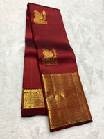 Load image into Gallery viewer, Classic Brick Orange 2gm Zari Bridal Elegance Kanchipuram Handloom Silk Saree SS25566
