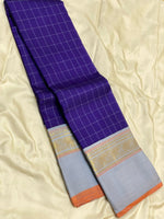 Load image into Gallery viewer, Classic Violet &amp; Grey 2gm Zari Elegance Kanchipuram Handloom Silk Saree SS25303
