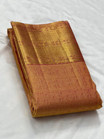 Load image into Gallery viewer, Classic Pastel Melon Orange 2gm Zari Elegance Kanchipuram Silk Saree SS23891
