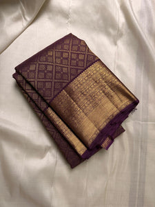 Classic Coffee Brown Bridal Elegance Kanchipuram Handloom Silk Saree SS23701