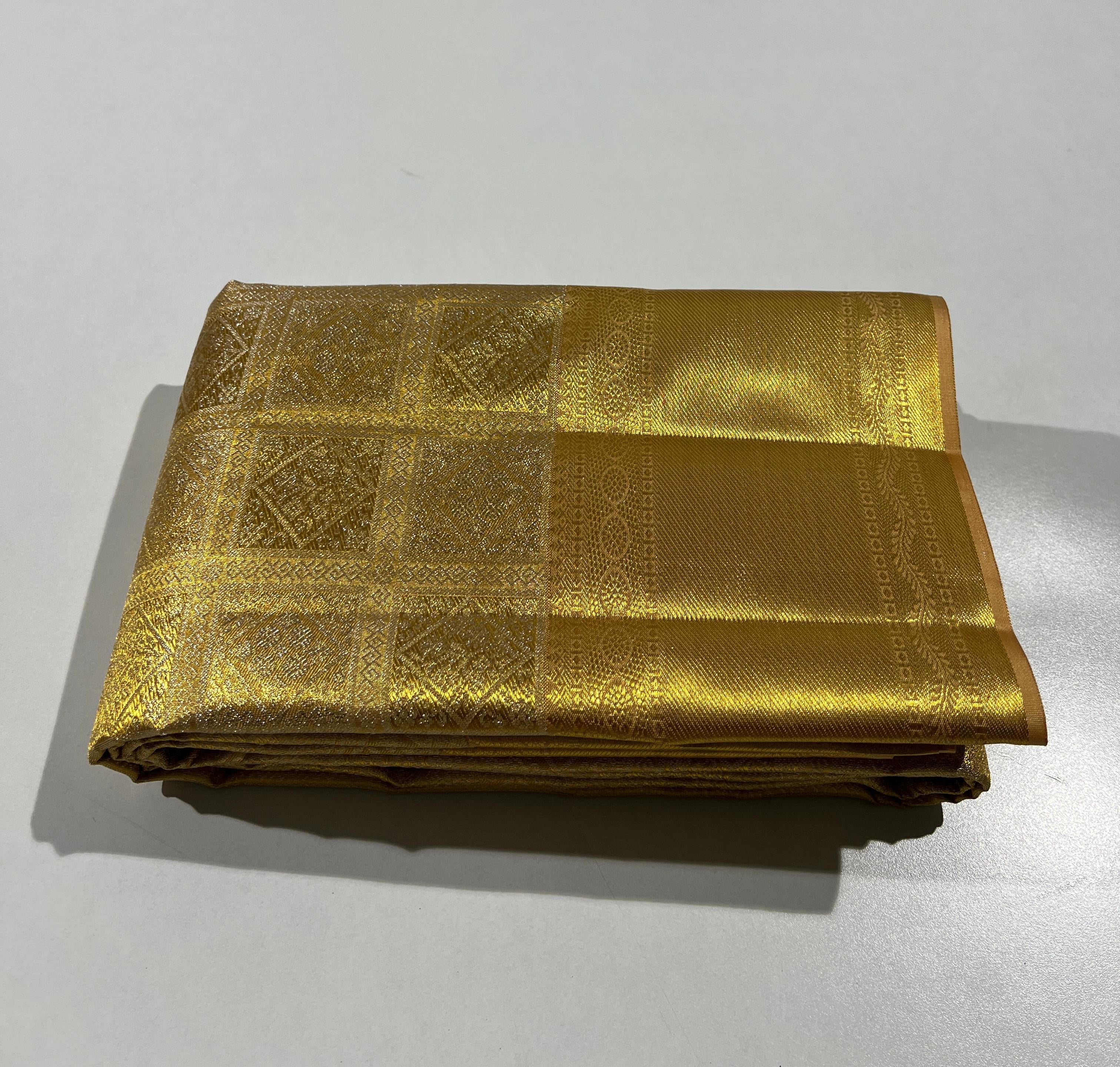 Classic Gold & Silver 1gm Zari Bridal Elegance Kanchipuram Handloom Silk Saree SS25952