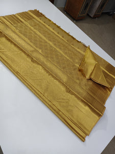 Classic Full Golden Tissue Bridal Elegance Kanchipuram Handloom Silk Saree SS25414