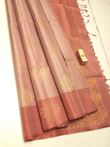 Classic Cocoa & Biscuit Beige Elegance Handloom Soft Silk Saree SS24194