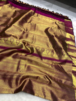 Load image into Gallery viewer, Classic Wine Pink 2gm Zari Bridal Elegance Kanchipuram Handloom Silk Saree SS25270
