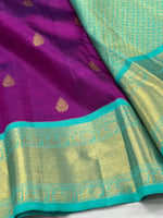Load image into Gallery viewer, Classic Vadamalli &amp; Sea Green 2gm Zari Kanchipuram Handloom Silk Saree SS26019
