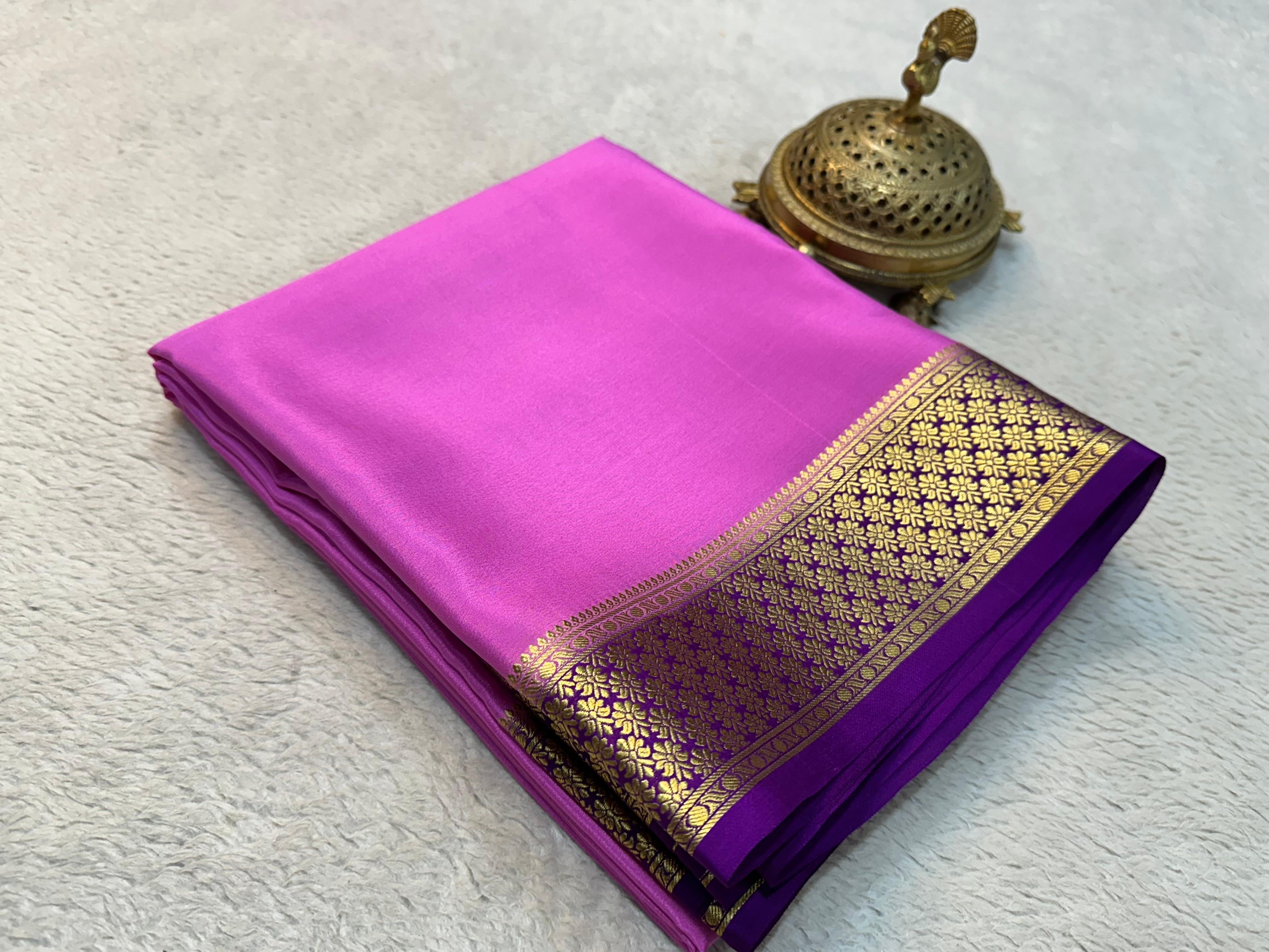 Classic Lilac & Purple Elegance Mysore Silk Saree SS24647