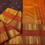 Load image into Gallery viewer, Classic Coffee Brown &amp; Mustard Rettapet Border Elegance Kanchipuram Handloom Silk Saree SS25352
