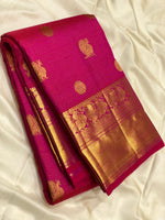 Load image into Gallery viewer, Classic Deep Pink 2gm Zari Vaira Oosi Bridal Elegance Kanchipuram Handloom Silk Saree SS23885
