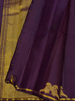 Load image into Gallery viewer, Classic Deep Plum Parrot Butta Small Border 2gm Zari Bridal Elegance Kanchipuram Handloom Silk Saree SS28369
