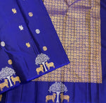 Load image into Gallery viewer, Classic Royal Blue 2gm Zari Elegance Kanchipuram Handloom Silk Saree SS25302
