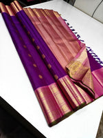 Load image into Gallery viewer, Classic Vadamalli &amp; Deep Baby Pink 2gm Zari Vaira Oosi Bridal Elegance Kanchipuram Handloom Silk Saree SS27114
