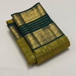Load image into Gallery viewer, Classic Moss Green &amp; Bottle Green Elegance Kanchipuram Handloom Silk Saree SS28583
