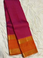 Load image into Gallery viewer, Classic Deep Pink &amp; Orange 2gm Zari Elegance Kanchipuram Handloom Silk Saree SS28564
