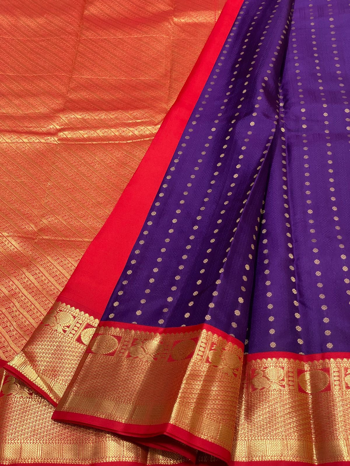 Classic Purple & Red Elegance Kanchipuram Silk Saree SS24212