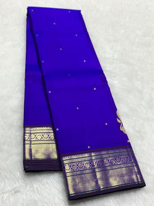 Classic Robin Blue 2gm Zari Kanchipuram Handloom Silk Saree SS26500