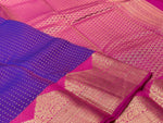 Load image into Gallery viewer, Classic Violet &amp; Deep Pink Elegance Kanchipuram Handloom Silk Saree SS24715
