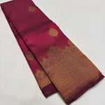 Load image into Gallery viewer, Classic Maroon 2gm Zari Temple Bridal Elegance Kanchipuram Handloom Silk Saree SS26580
