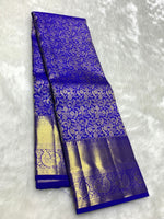 Load image into Gallery viewer, Classic Royal Blue 2gm Zari Bridal Elegance Kanchipuram Handloom Silk Saree SS25981
