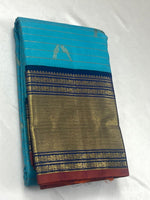Load image into Gallery viewer, Classic Sky Blue &amp; Imperial Blue 2gm Zari Bridal Elegance Kanchipuram Handloom Silk Saree SS27265
