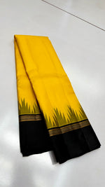 Load image into Gallery viewer, Classic Sunny Yellow &amp; Black Kanchipuram Handloom Silk Saree SS25933
