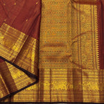 Load image into Gallery viewer, Classic Brownish Red Elegance Kanchipuram Handloom Silk Saree SS28584
