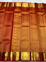 Load image into Gallery viewer, Classic Brick Orange 2gm Zari Bridal Elegance Kanchipuram Handloom Silk Saree SS25721
