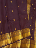 Load image into Gallery viewer, Classic Dark Coffee Brown 2gm Zari Vintage Elegance Kanchipuram Handloom Silk Saree SS27659
