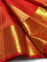 Load image into Gallery viewer, Classic Tangerine Orange 2gm Zari Bridal Elegance Kanchipuram Handloom Silk Saree SS24102
