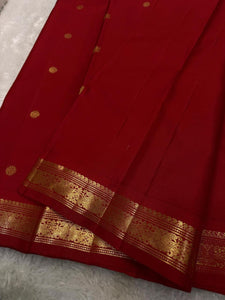 Classic Scarlet Red Elegance Kanchipuram Handloom Silk Saree SS24545