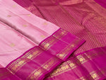 Load image into Gallery viewer, Classic Creamy Pink 1gm Zari Butta Elegance Kanchipuram Handloom Silk Saree SS28302
