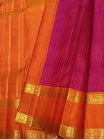 Load image into Gallery viewer, Classic Deep Pink &amp; Orange 2gm Zari Elegance Kanchipuram Handloom Silk Saree SS28564
