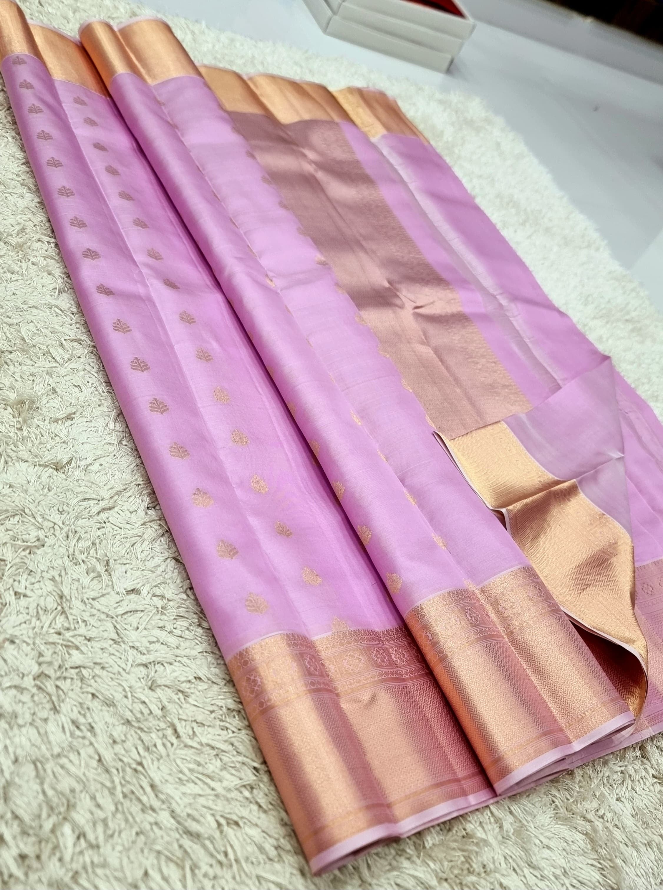 Classic Lilac Pink Elegance Kanchipuram Silk Saree SS23806